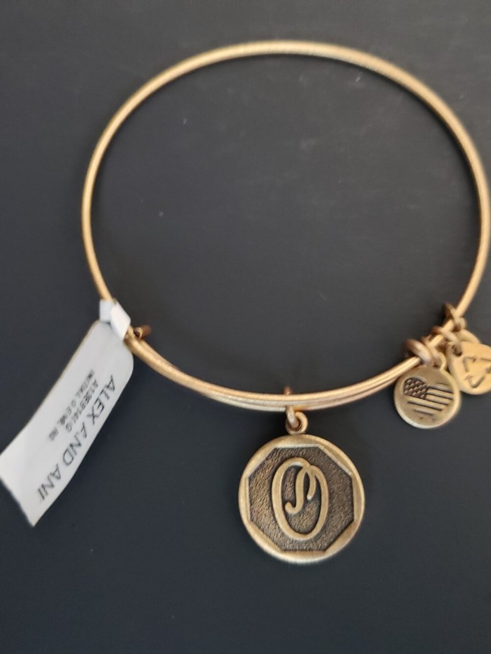 Alex And Ani Name Initial Letter O Bracelet NWT 674